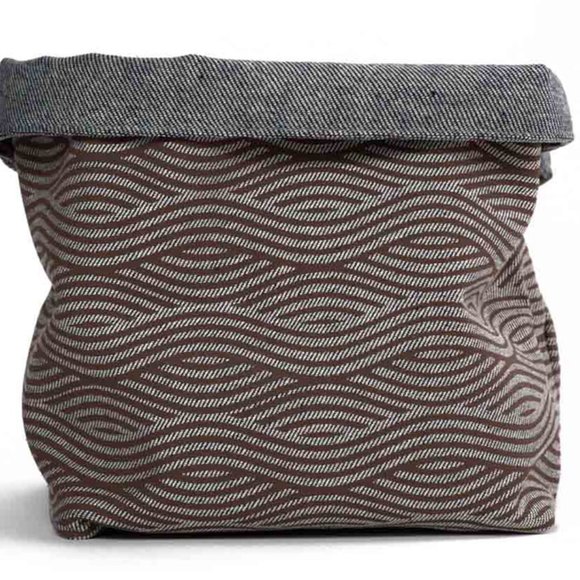 Set of 2 Cotton Canvas Planters or Storage Bins / Gray / Med & Lg / Fair Trade - Picture 6 of 6